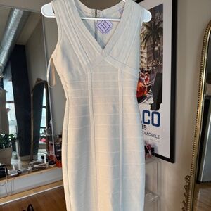 Herve Leger Beige/Grey Dress, Size S